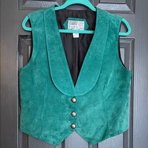 Teal Sleeveless Suede Women's Vest